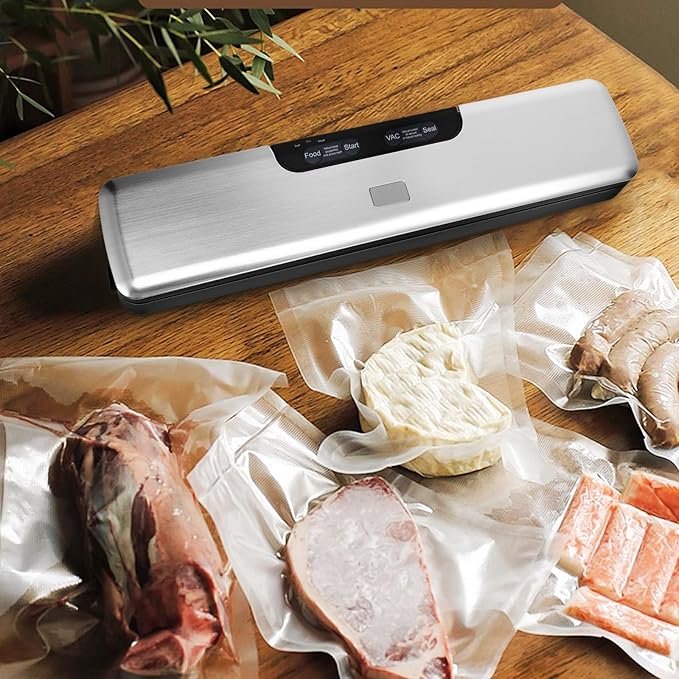 Vacuum Sealer: Food Saver Vacuum Sealer Machine, 75kpa One-Touch Automatic Food Sealer, Seal in 10-20 Seconds Food Storage Vacuum Sealers, Preserves Freshness for Food Kitchen Appliances