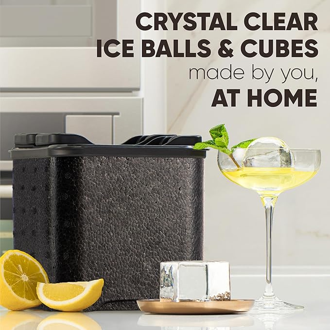 Berlinzo Clear Ice Ball Maker Mold - 2 Large 2.4-inch Crystal Clear Ice Balls for Whiskey Cocktail - New Easy-to-Remove Ice Sphere Mold, 2 Round Ice Spheres (Non-Electric)