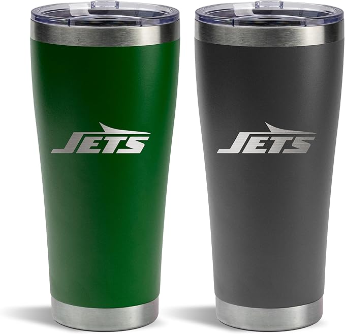 The Memory Company Officially Licenced NFL 30OZ Tumbler Set - 2-Pack Home & Away Stainless Steel Insulated Tumblers with Straws, Double Wall Vacuum Sealed Football Fan Drinkware