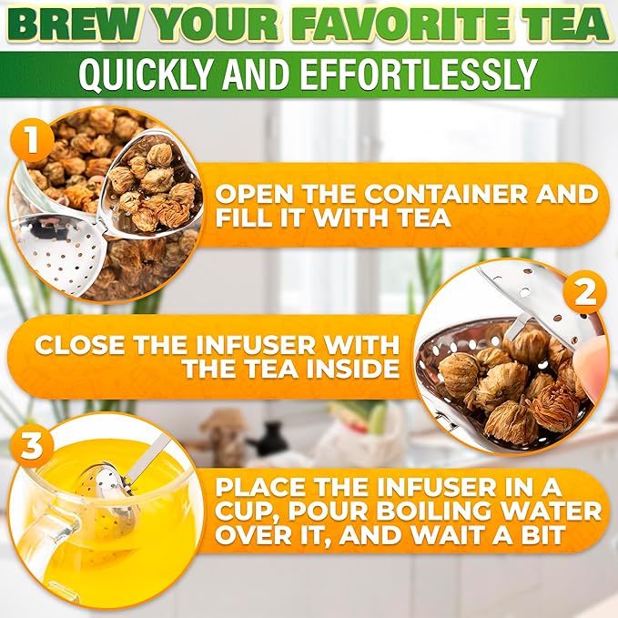 10 Pcs Heart Tea Infuser for Loose Leaf Tea Steeper – Rust-Resistant Stainless Steel Strainers with Secure Clasp, Easy Brewing Design, Keeps Loose Leaves Contained | Suitable for Parties & Gifting