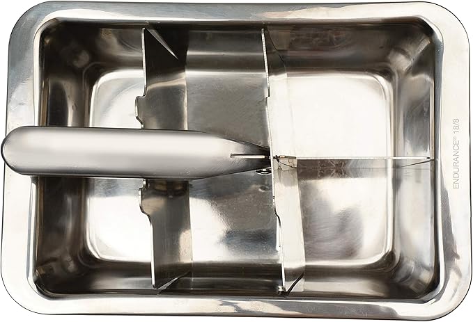 RSVP International Endurance Cocktail Collection, Retro Ice Cube Tray, Stainless Steel, Dishwasher Safe, 7.25x5x2.5"