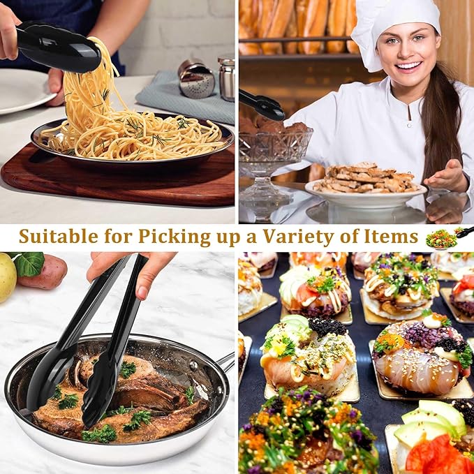 40 Pcs Plastic Tongs for Serving Bulk 9 Inch Serving Disposable Tongs, Plastic Serving Utensils, Heavy Duty Salad Tongs for Kitchen Buffets BBQ Events Catering