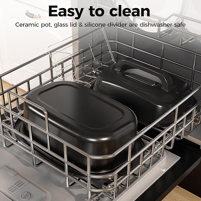 18Qt Roaster Oven Buffet with Self-Basting Lid, 1450W Stainless Steel Electric Turkey Roaster Oven with Cool-Touch Handles, Removable Pan and Rack, Black