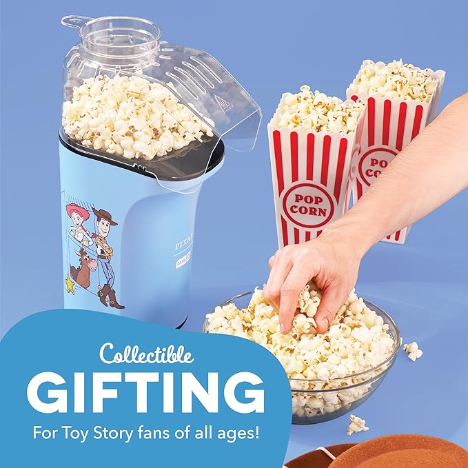 Disney Dash Fresh Pop Popcorn Maker - Oil-Free, Air Popcorn Popper - With Measuring Cup & Recipe Guide - Perfect for Movie Nights - 16 Cups, Toy Story