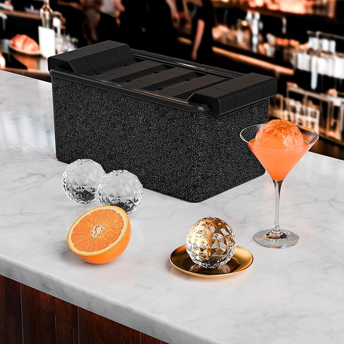 Bangp Clear Ice Ball Maker Mold,Whiskey Ice Cubes Mold,8 Distinctive 2" Crystal Clear Ice Balls for Cocktails and Drinks,Fun Shapes Ice Maker,Gifts for Men