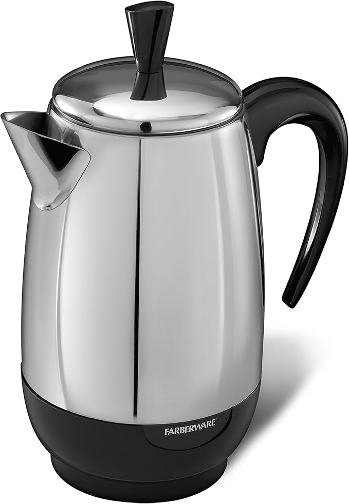 Farberware Electric Coffee Percolator,Stainless Steel Basket,Automatic Keep Warm,No-Drip Spout,8 Cup,(Pack of 6)