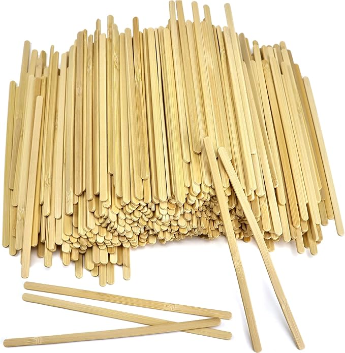 Bamboo Coffee Stirrers, 1000 Count of Disposable Coffee Stir Sticks - Stir Sticks For Coffee Bar 5.5 Inch, Stir Sticks with Smooth End, Coffee Stirs for Coffee, Cocktail, Hot Drinks