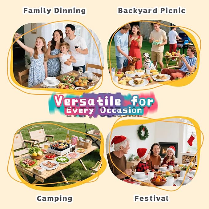 Wheat Straw Plates and Bowls Sets of 16，Unbreakable Dinnerware Sets for 4, Microwave & Dishwasher Safe Kids Dish Set for Kitchen, Outdoor, Camping, Party, RV- White