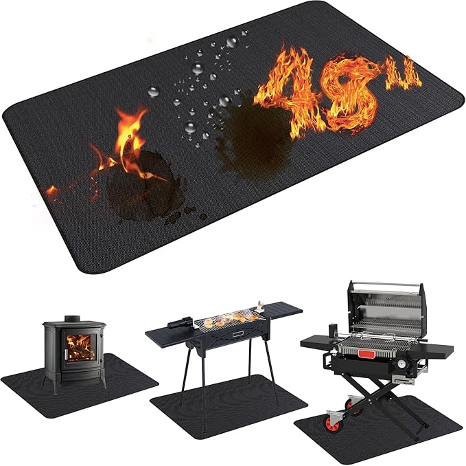 48X36in Grill Mats for Outdoor Grill,Waterproof,OilProof,Fireproof,Fits Most Grills, Smokers, Griddles and Outdoor Charcoal, Flat Top,Deck and Patio Protector