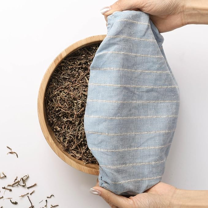 100% Linen Stripe Bowl Covers Reusable For Bread Proofing, 4 Pcs Elastic Cloth Fabric Bowl Covers, 5.9 * 7.9 * 9.8 * 11.8 Inches, Blue