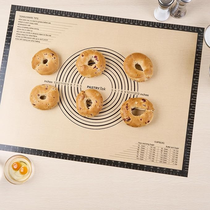Restaurantware Baking Mat Pack of 1 Non-Stick 23.6"x31.5" Silicone Extra Large Baking Mat, Rectangle Reusable Durable Anti-Slip Sheet with Measurement Markings for Kneading Rolling Shaping Dough