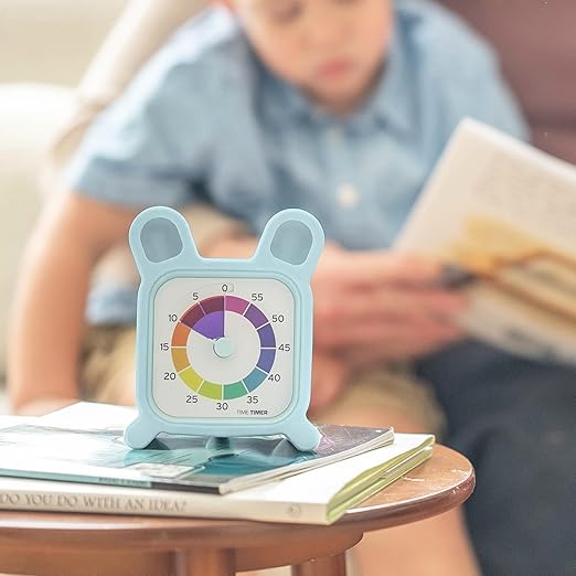Time Timer MOD with Bunny Protective Case - Animal Case with Rainbow Timer - Individual Sized 60 Minute Visual Countdown for ADHD, Autism, Kids, Students, and Pomodoro with Silent Operation (Bunny)