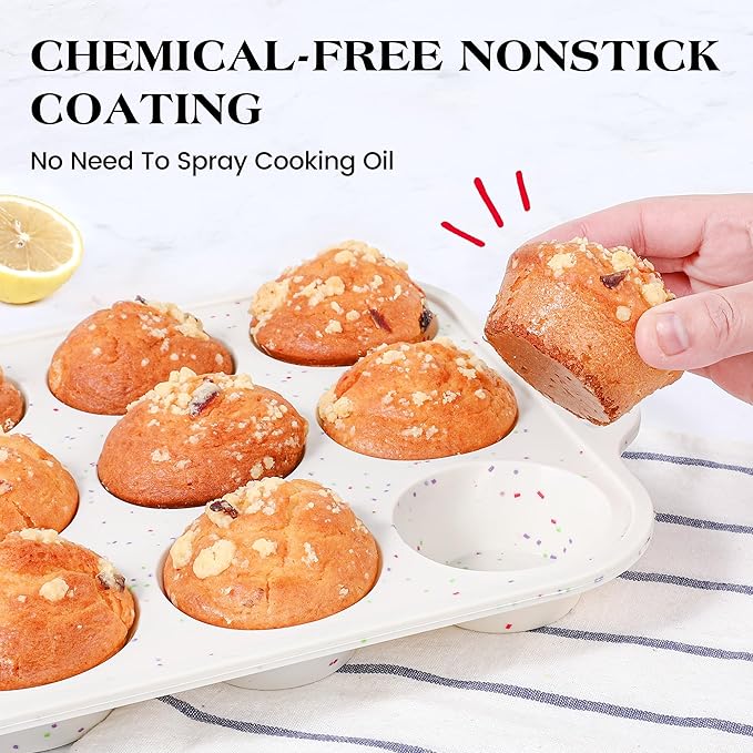silicone muffin pan for baking with metal frame (Cream, Mini+Regular+Rectangle)