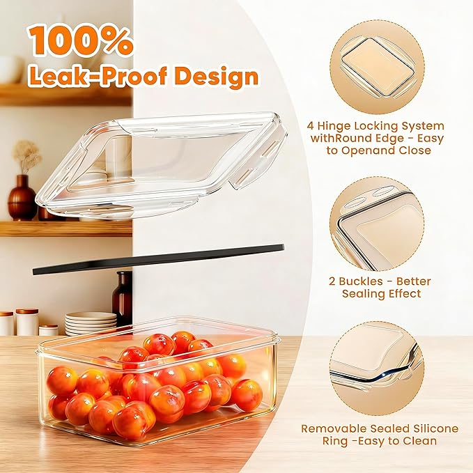 52 Pcs Food Storage Containers with Lids Airtight (26 Containers & 26 Lids) - Leakproof Meal-Prep Container for Kitchen Storage and Organization, Stackable Plastic Food Containers with Labels & Pen