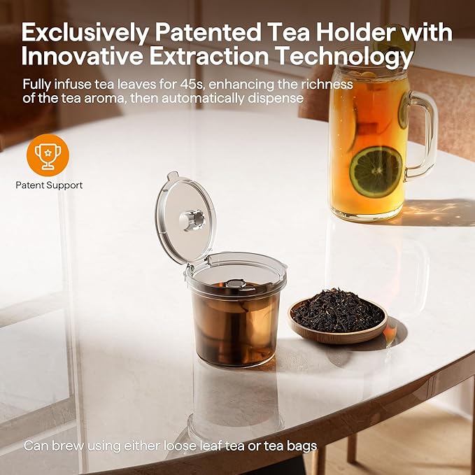 Tastyle Single Serve Coffee Maker for K Cup, Ground and Tea, Hot and Iced Coffee Machines with Bold Setting, 6 to 16 Oz Brew Sizes, Compact for Small Spaces, Gray (2.0 Version)