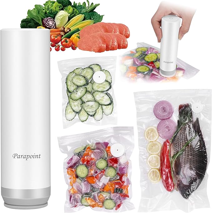 Handheld Vacuum Sealer for Food Powerful Vacuum Sealer Machine,Seal Meal Saver,Portable Food Sealer (Vacuum Sealer Machine + 20 Reusable Vacuum Bags）