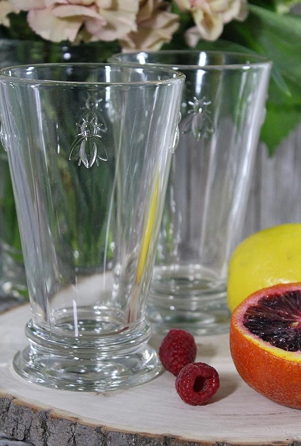 La Rochere Napoleon Bee Old Fashioned Tumbler Set of 6 – La Rochere Bee Glassware Sets – Fancy Glassware Drinking Glasses (11.5 oz)