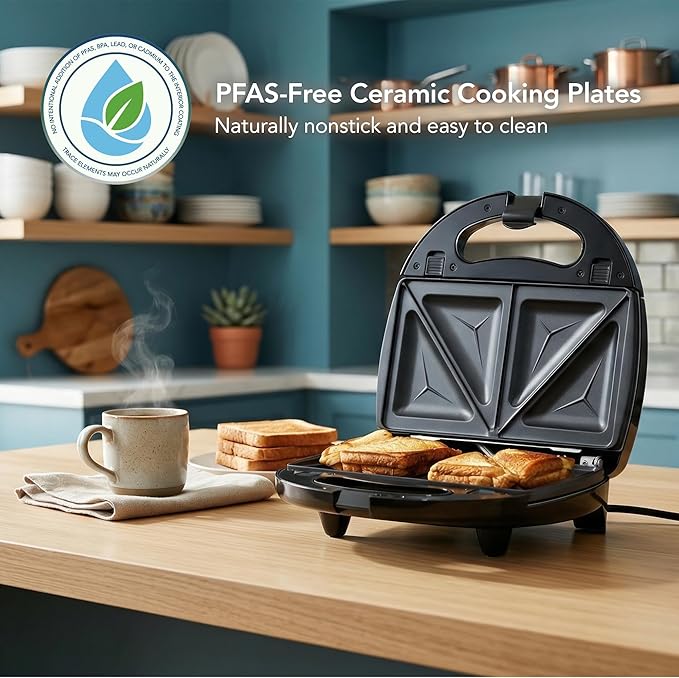OVENTE 3 in 1 Electric Sandwich Maker, Panini Press Grill and Waffle Iron Set with Removable Non-Stick Plates, Perfect for Cooking Grilled Cheese, Tuna Melts, Burgers, Steaks and Snacks, Black GPI302B