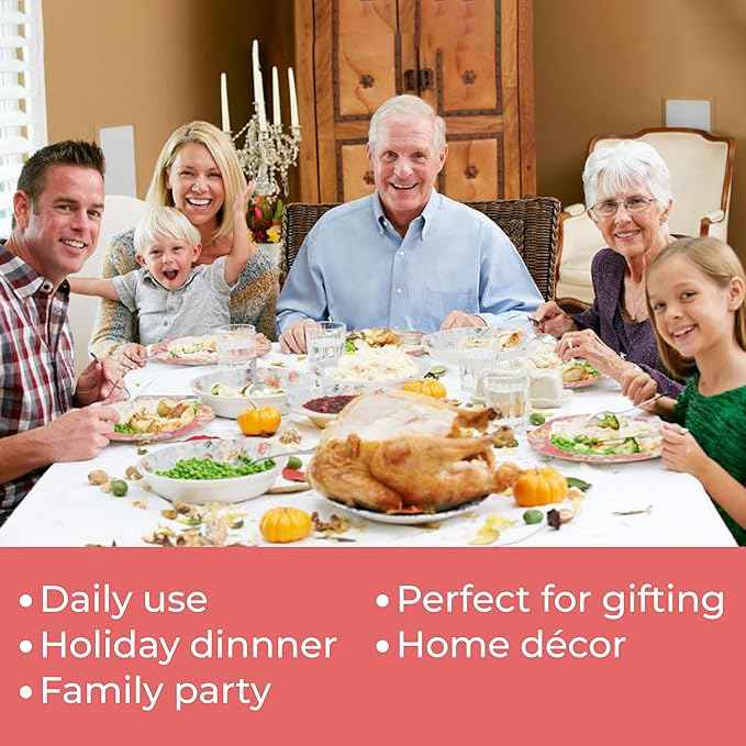 Tudor Royal 12-Piece Round Porcelain Dinnerware Set, Service for 6, Rosemary,Summer Flowers, Plates Bowls Dishes, Glossy, Premium Quality Dish Set, Unique Pattern