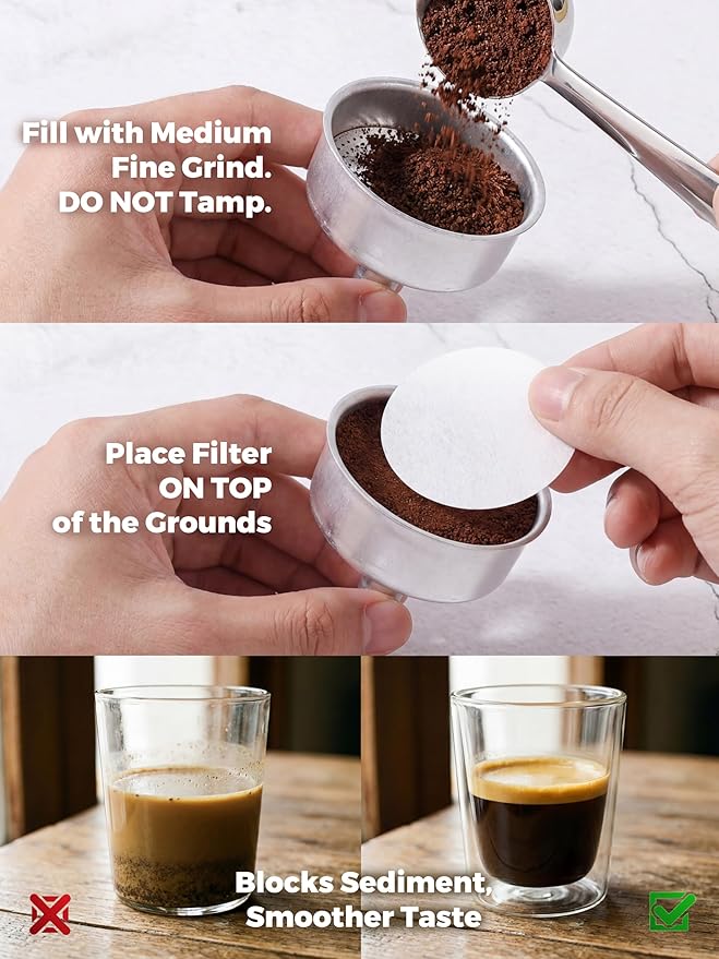 AGOGO Milano Moka Pot Stovetop Espresso Maker with 100 Paper Filters for Sediment-Free Coffee, Classic Italian Greca with Wood-Grain Handle,Cleaning Brush & Towel 6 Cup (10oz / 300ml) Lake Blue
