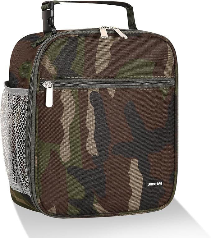 Lovoeo Lunch box Lunch bag for men women Insulated Lunchbox Lunch bags for Work Picnic Travel (Green camo)