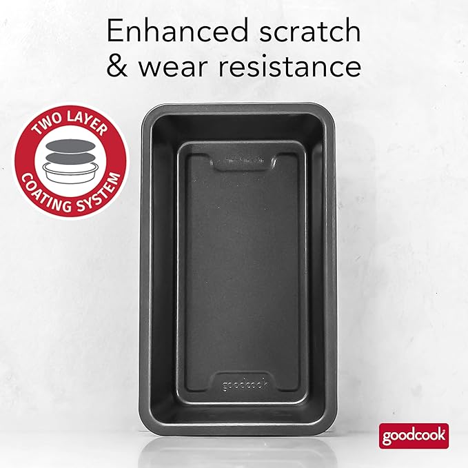 GoodCook PRO Loaf Pan Nonstick Carbon Steel Bakeware with Easy-Clean Non-Stick Coating, Oven & Dishwasher Safe Pan for Breads Pound Cakes Banana Breads & More, 9 x 5-Inch, Gray