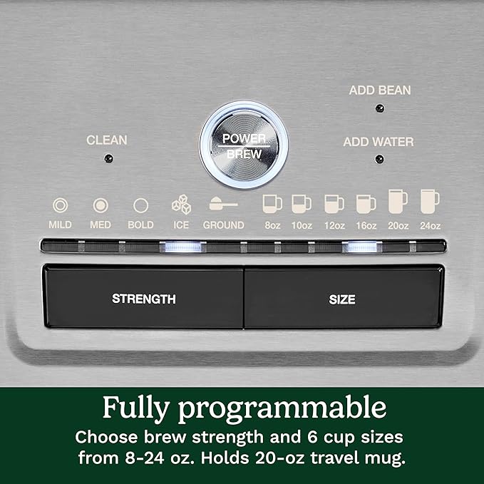 Cuisinart Coffee Maker, Grind and Brew Single Serve Coffee Maker, 6 Cup Sizes, Built-in Stainless Steel Burr Mill, Adjustable Strength, Grind Control and Over Ice Feature, Easy Cleaning, DGB-30