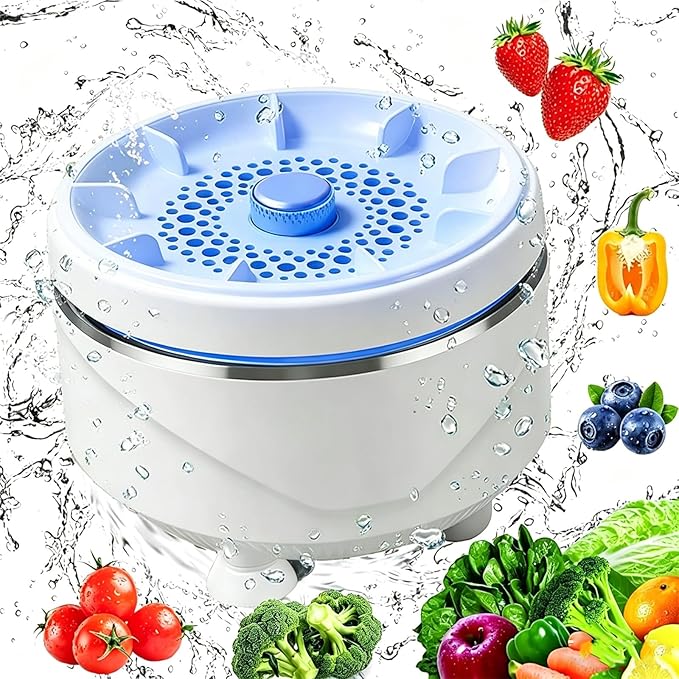 Fruit and Vegetable Washing Machine, Capsule Fruit Cleaner Device for Kitchen Sink | Portable Veggie Wash Purifier for Produce Grains Meat Seafood, 2026 Wireless Hydroxyl Water Ion Technology (1Pcs)