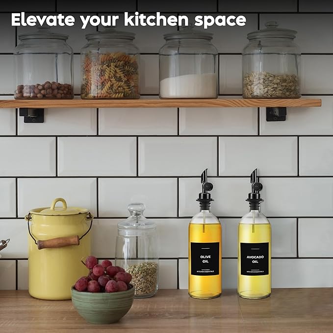 Spaceneat Olive Oil Dispenser Bottle for Kitchen,16.9 fl oz Gold, Silver & Black Bundle