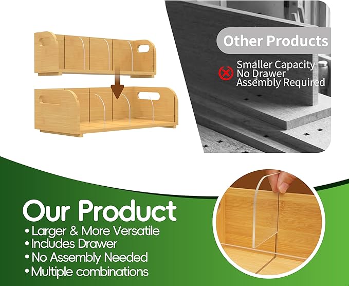 Bamboo Tea Organizer – Stackable Collection (2Tier)