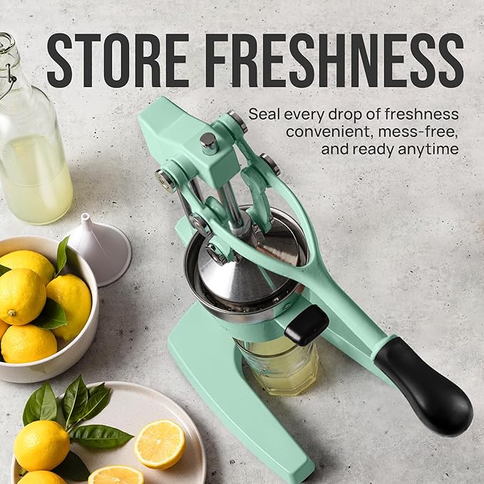 Zulay Kitchen Cast Iron Juicer - Heavy Duty Manual Juicer with Detachable Strainers for Easy Cleaning, Orange Juice Press for Citrus Fruits, Perfect for Bartenders, Juice Lovers & Health Enthusiasts