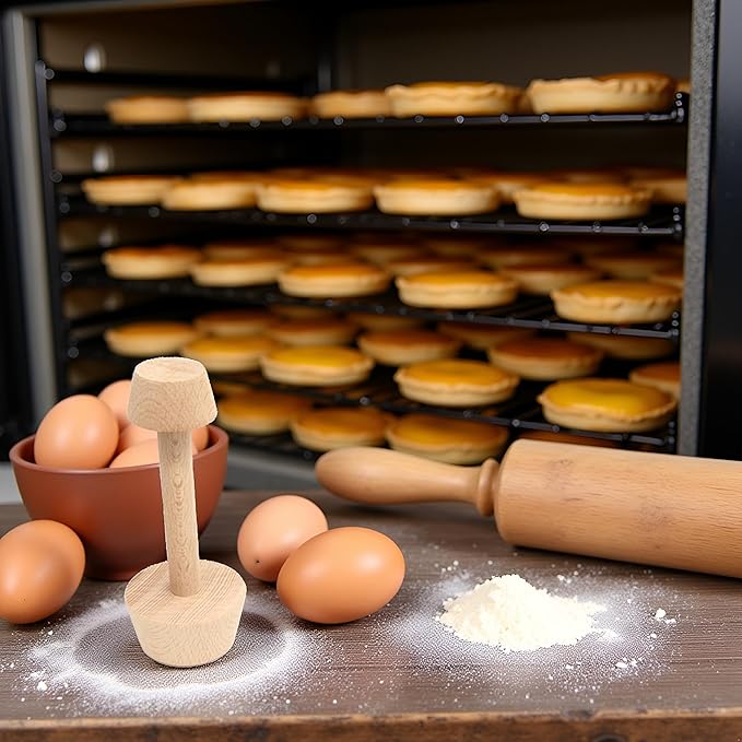 Tart Tamper Pastry Tamper Double Side Wooden Egg Tart Tamper Mold DIY Cake Pastry Pusher for Kitchen Party Baking Tools Tart Tamper, Pie, Tart and Quiche Pans,Tart Pans