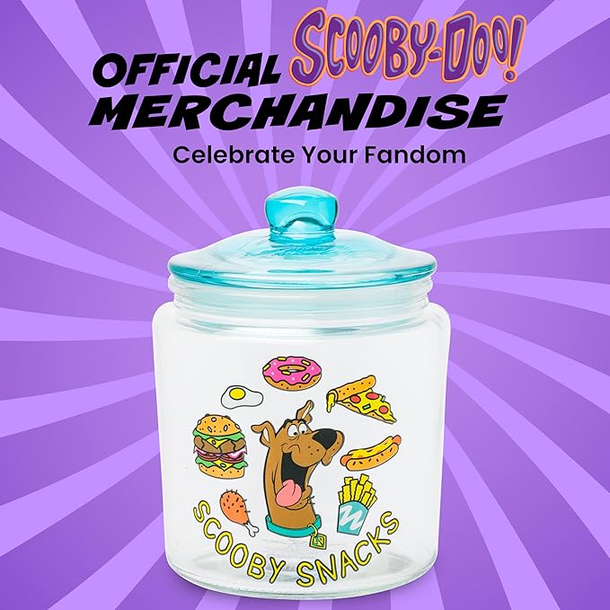 Silver Buffalo Scooby Doo Scooby Snacks Glass Cookie Snack Candy Jar with Lid (Small)