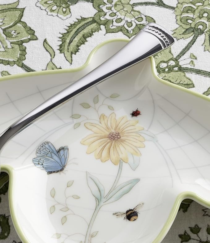 Lenox Home And Kitchen, Butterfly Meadow Beehive Spoon Rest, Porcelain Material, Dishwasher Safe, Kitchen Decor, Coffee Bar Accessories, Butterfly And Flowers Design, Home Accessories (White, 1 Piece)