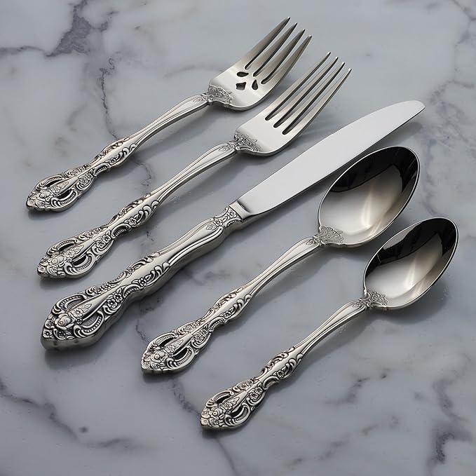 Oneida 2765045AL20 Michelangelo 45 Piece Fine Flatware Set, Service For 8
