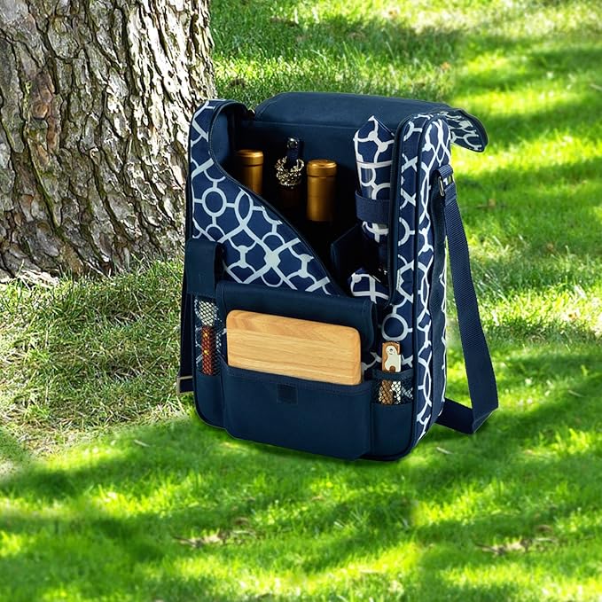 Picnic at Ascot Original Insulated Wine and Cheese Cooler Bag - Designed, Assembled & Quality Approved in the USA