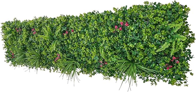 VEVOR Artificial Plant Wall, 16PCS 20 x 20 in Artificial Boxwood Panels, Greenery Backdrop Privacy Hedge Fence with Sun Protection, Fake Grass Wall Screen for Wedding, Indoor, Outdoor GardenMixed Leaf