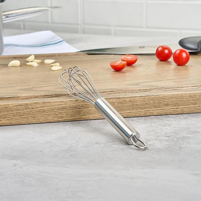 Restaurantware-German Standard 7.3 Inch French Whisk, 1 Dishwashable Kitchen Wire Whisk - Ergonomic Handle, Durable, Stainless Steel French Whip, For Blending, Stirring, Mixing Of Ingredients