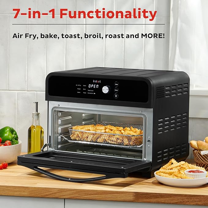 Instant Pot Omni 19QT/18L Toaster Oven Air Fryer, 7-in-1 Functions, Fits 12" Pizza, Crisps, Broils, Bakes, Roasts, Toasts, Warms, Convection, 100+ In-App Recipes, from the Makers of Instant Pot, Black