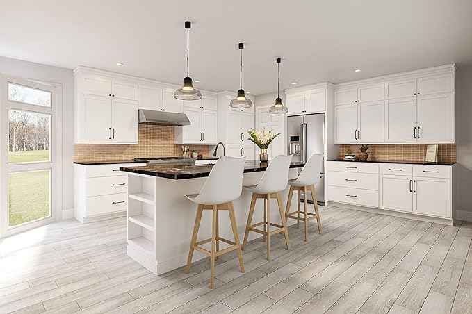 Quicklock RTA (Ready-to-Assemble) 42" Tall Wall Kitchen Cabinets - Shaker Style | 100% Hardwood | Made in America | Soft Close Hardware (Pure White, 12" D x 18" W x 42" H)