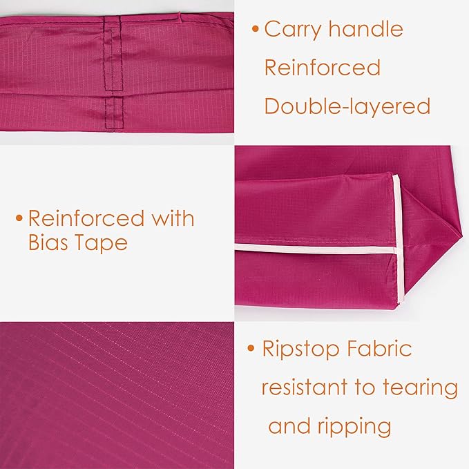 BeeGreen Cerise Reusable Grocery Bags Wholesale Reusable Kitchen Bags Bulk Foldable-Machine Washable with Zipper Storage Pouch 50 Packs