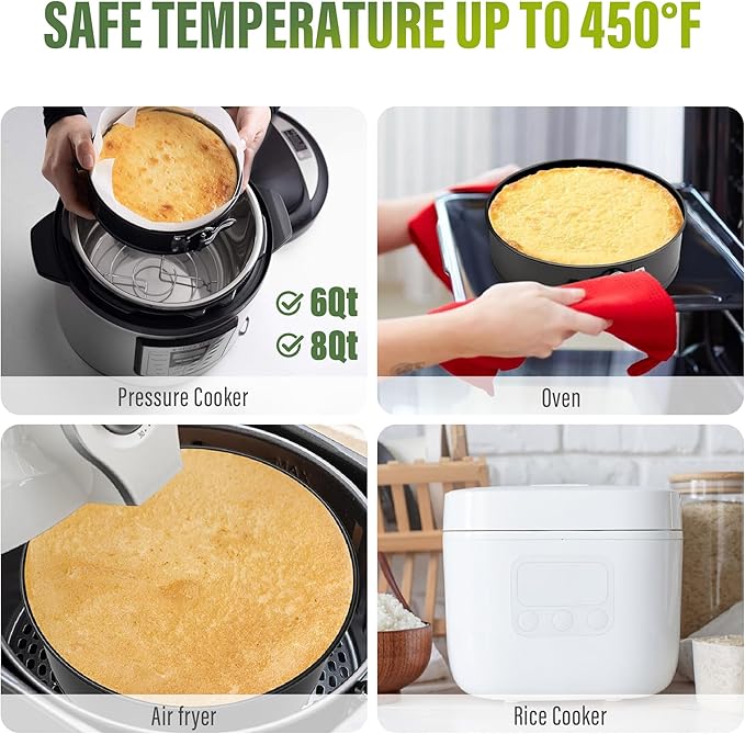 Vakoo 4+7+9 Inch Springform Pan - Nonstick, Leakproof Cheesecake Pan for Baking, Easy Release, No Parchment Paper Needed, Set of 3