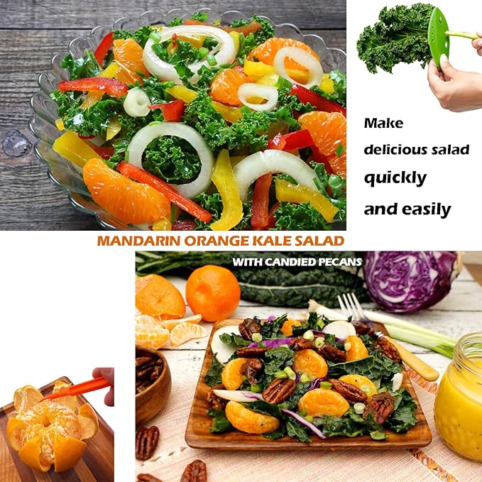 Herb Stripper and Orange Peeler Tool, Herb Stripper Tool for LooseLeaf Kale Chard Collard Greens, Citrus Peeler for Oranges Kiwi Banana Fruit Cutter Opener Slicer, Kitchen Gadgets