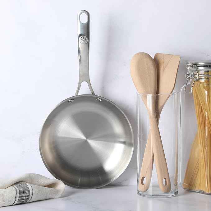 Martha Stewart Castelle 8" Stainless Steel Frying Pan Non Toxic Fry Pan Skillet