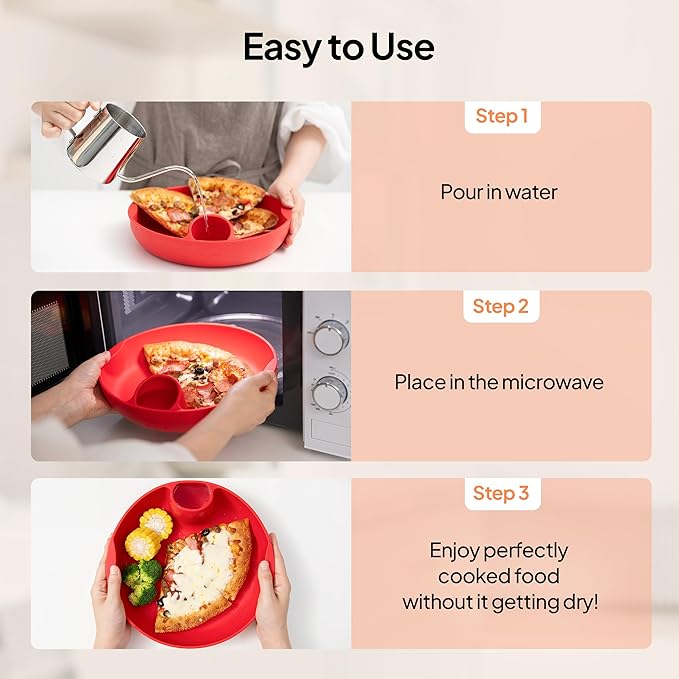 Longtail Company Microwave Steamer Bowl – BPA-Free Silicone Cooking Tray with Water Hole | Steam & Reheat Without Lid | Dishwasher Safe | Defrost, Reheat, Steam Veggies, Pizza, Meals | 9.6in - GREEN