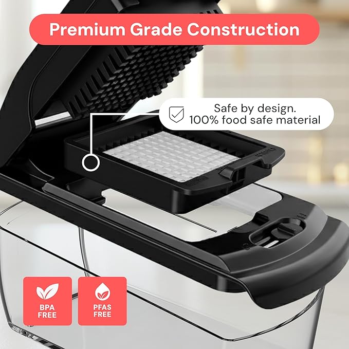 Fullstar The Original Pro Chopper - Vegetable Chopper and Slicer, Food Chopper with Container, Fruit Slicer, Kitchen Gadgets & Gifts, Home Essentials (6 in 1, Black)