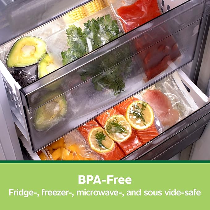 FoodSaver Pint Pre-Cut Vacuum Seal Bags, Easy Use Vacuum Storage Bags, Align to Seal and Tear to Open Vacuum Sealer Storage Bags, 27 Pack