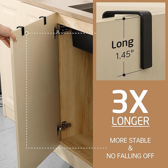 KES Over The Door Towel Rack, Over Cabinet Towel Bar Kitchen Bathroom Towel Holder Storage Dish Towel Holder, Over Cabinet Cupboard Door Towel Bar, Matte Black 2 Pack, KTH500S26-BK-P2
