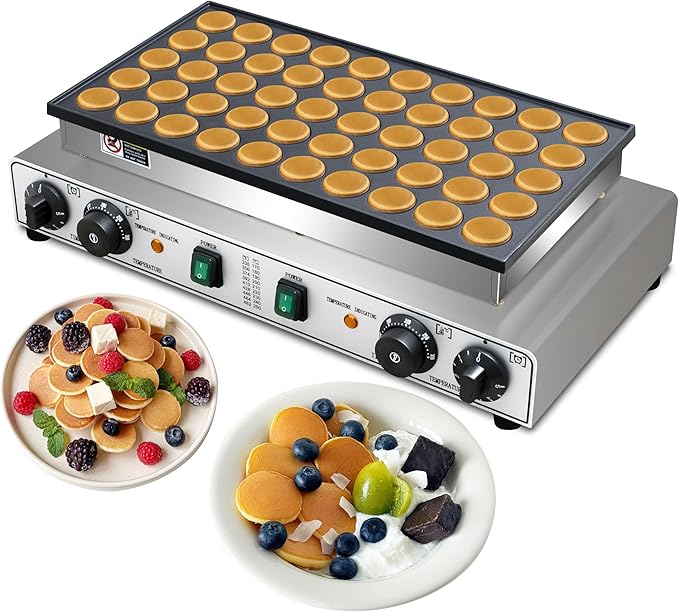 Mini Pancake Maker 50pcs Dutch Pancake Maker 1900W Mini Pancakes Maker Machine Commercial Electric Dutch Pancakes Maker, Non-stick hotcakes Maker for Restaurant
