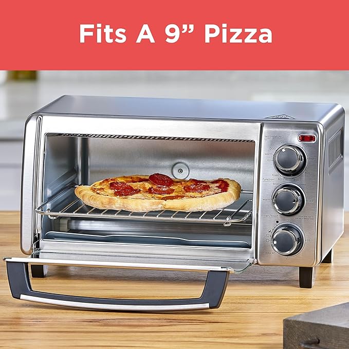 BLACK+DECKER TO1313SBD Toaster Oven, 15.47 Inch, Silver